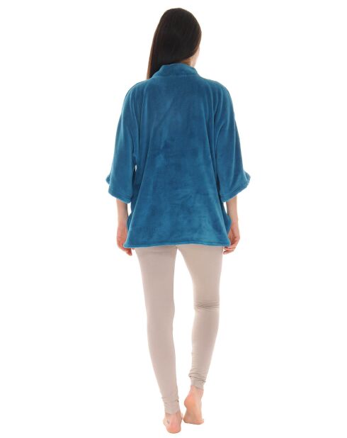 Cape en Maille Coline bleu turquoise