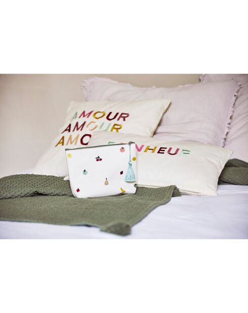Housse de coussin Amour blanche - 45x45cm