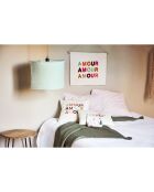 Housse de coussin Amour blanche - 45x45cm
