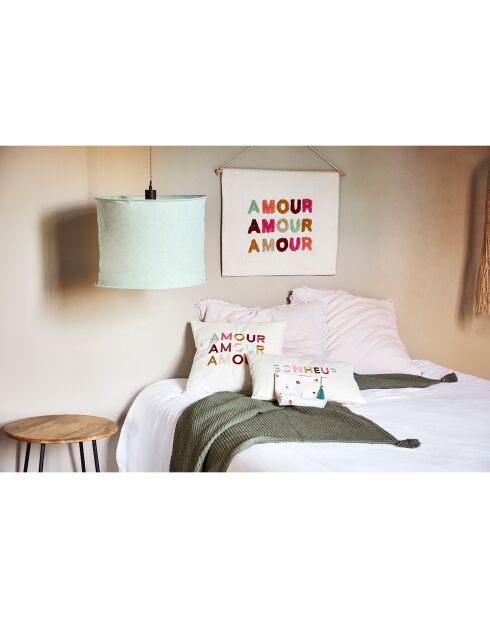 Fodera per cuscino Amour bianca - 45x45cm