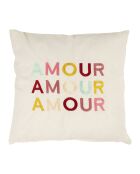 Housse de coussin Amour blanche - 45x45cm