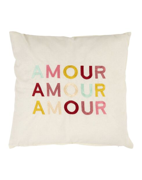 Housse de coussin Amour blanche - 45x45cm