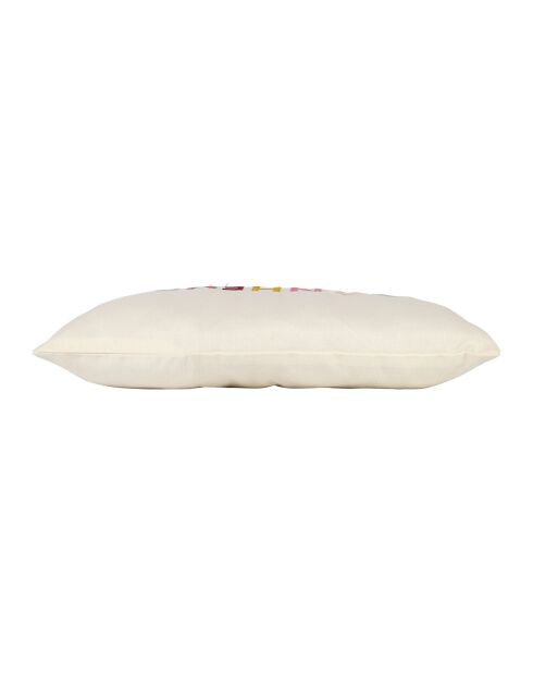 Housse de coussin Bonheur blanche - 50x30cm