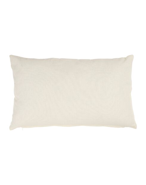 Housse de coussin Bonheur blanche - 50x30cm