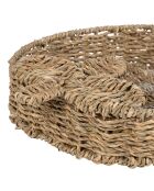 Plateau en Jonc de mer  Fraise naturel/blanc- 28x32xH.6cm