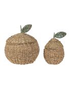 2 cestini naturali in alghe marine mele/salvia