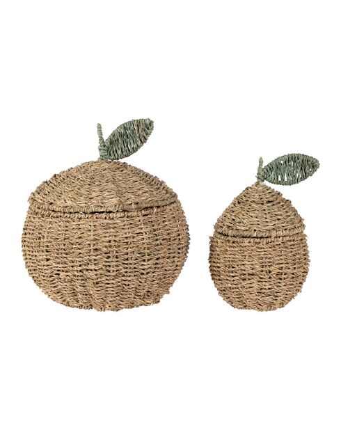 2 cestini naturali in alghe marine mele/salvia