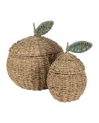 2 cestini naturali in alghe marine mele/salvia