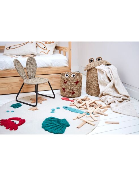 Cestino in alghe di granchio naturale/rosso