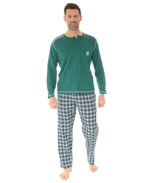 Pyjama long en Maille Seylan vert sapin
