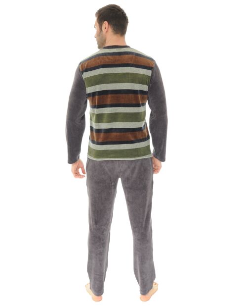 Pyjama long en Maille Stefen gris foncé