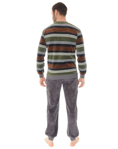 Pyjama long en Maille Stefen gris foncé