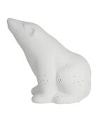 Lampe Led en Porcelaine Ours Polaire blanche - 20x11xH.18.5 cm