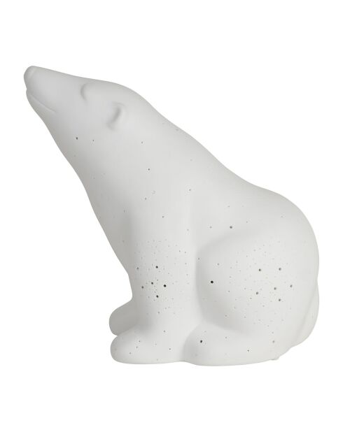 Ledlamp van wit porselein met ijsbeer - 20x11xH.18,5 cm