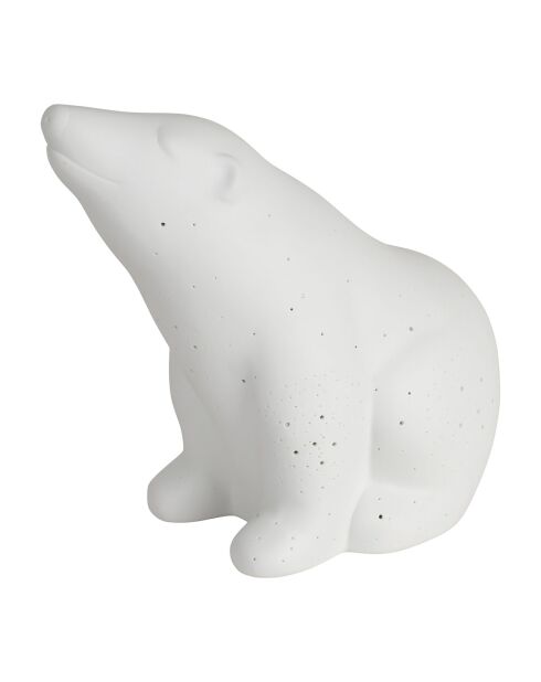 Ledlamp van wit porselein met ijsbeer - 20x11xH.18,5 cm