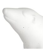 Lampe Led en Porcelaine Ours Polaire blanche - 20x11xH.18.5 cm