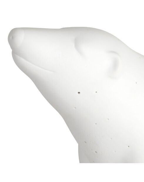 Ledlamp van wit porselein met ijsbeer - 20x11xH.18,5 cm