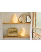 Lampe Led en Porcelaine Pingouin blanche- L14x13.5xH.25.5cm