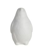 Lampe Led en Porcelaine Pingouin blanche- L14x13.5xH.25.5cm