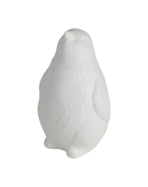 Witte pinguïn porseleinen LED-lamp - L14x13,5xH.25,5cm