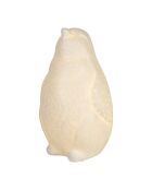 Lampe Led en Porcelaine Pingouin blanche- L14x13.5xH.25.5cm