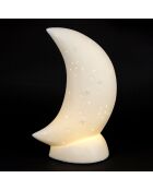 Luna witte porseleinen LED-lamp - 16x10xH.26cm