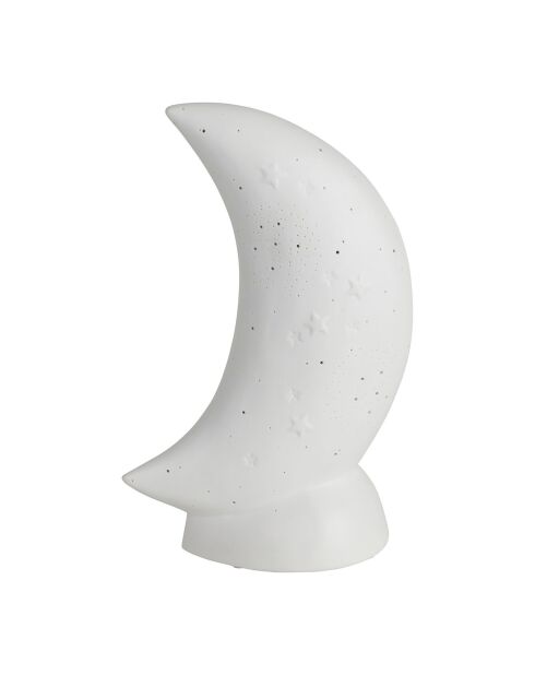 Luna witte porseleinen LED-lamp - 16x10xH.26cm