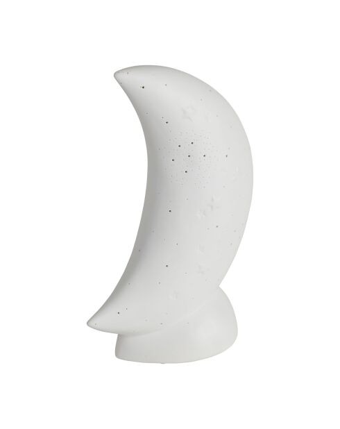 Lampe Led en Porcelaine Luna blanche - 16x10xH.26cm