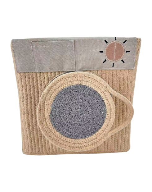 Scatola portaoggetti per lavatrice Sweet Dream beige, 30 x 30 x H.34 cm