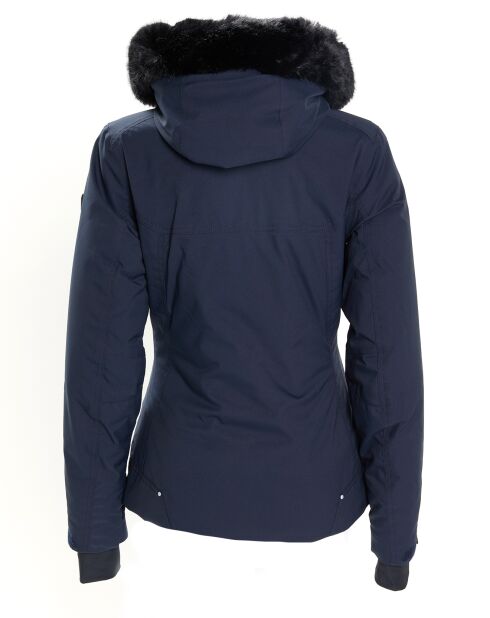 Veste de ski Geod fausse fourrure bleu foncé