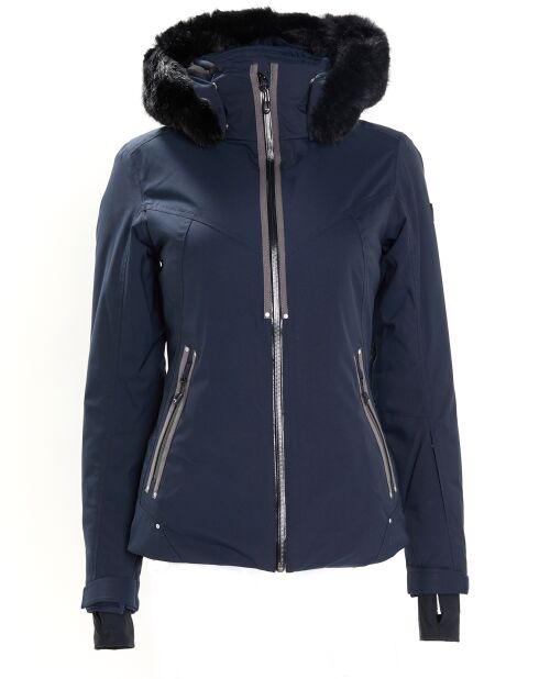 Veste de ski Geod fausse fourrure bleu foncé