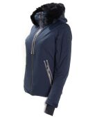 Veste de ski Geod fausse fourrure bleu foncé