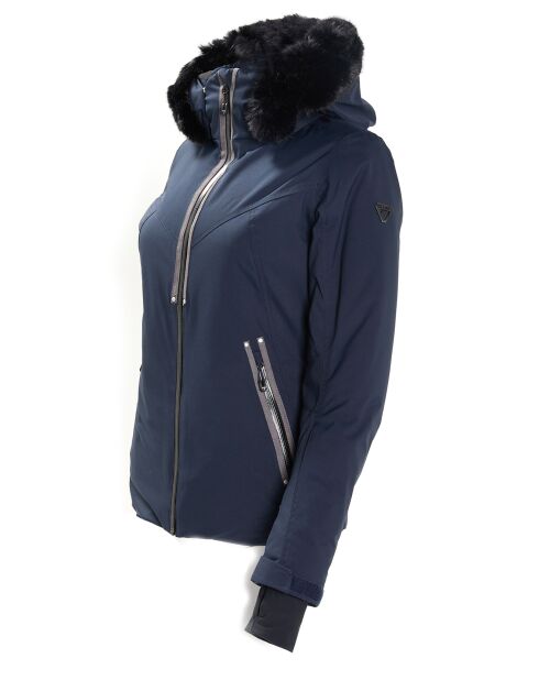 Veste de ski Geod fausse fourrure bleu foncé