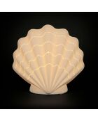 Lampe en Porcelaine Coquillage blanche - 22x12xH.21.5cm