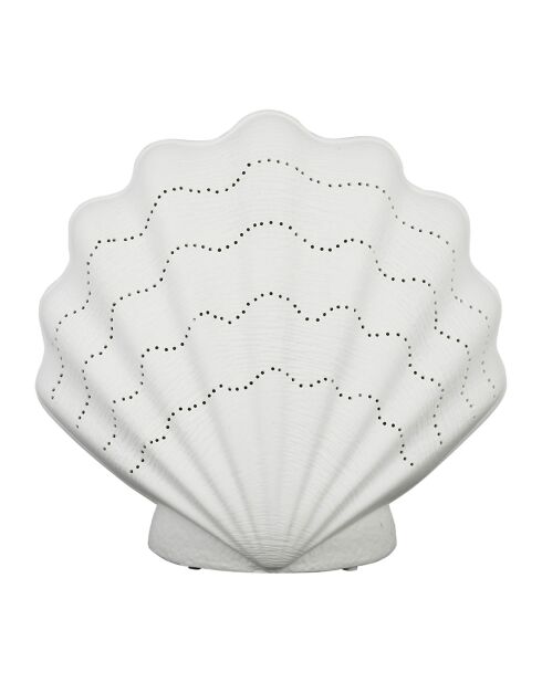 Weiße Muschelporzellanlampe - 22x12xH.21,5 cm