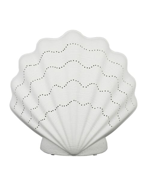 Lampe en Porcelaine Coquillage blanche - 22x12xH.21.5cm
