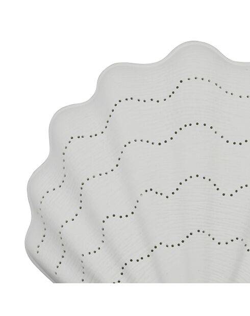 Weiße Muschelporzellanlampe - 22x12xH.21,5 cm