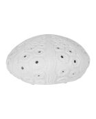 Lampe en Porcelaine Galet blanche  - D.24xH.12 cm