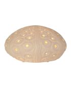 Lampe en Porcelaine Galet blanche  - D.24xH.12 cm