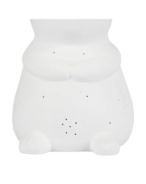 Ledlamp van porselein met witte beer - 14x15xH.20CM