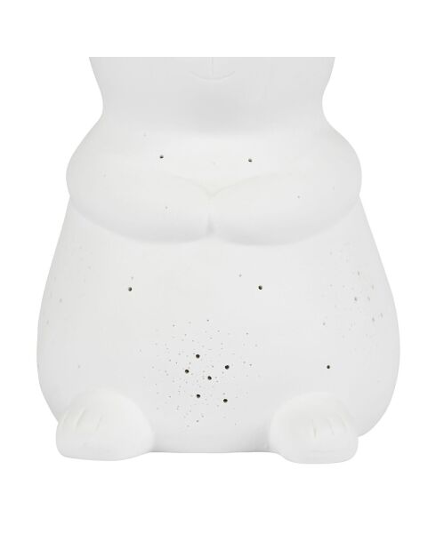 Lampe Led en Porcelaine Ours blanche - 14x15xH.20cm