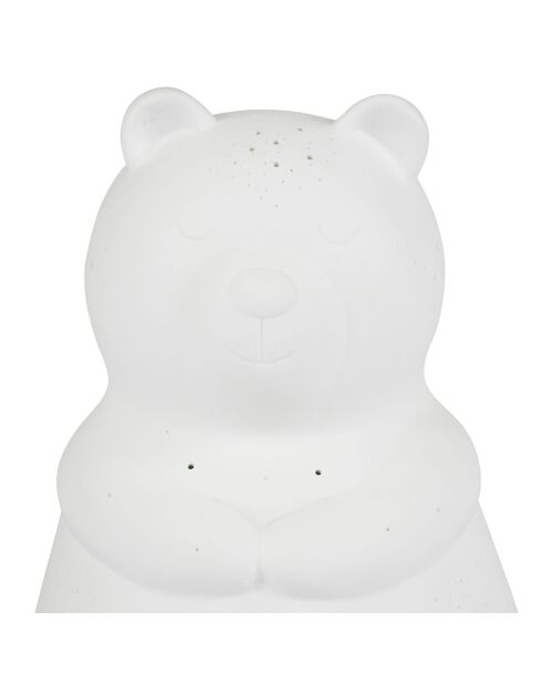 Ledlamp van porselein met witte beer - 14x15xH.20CM