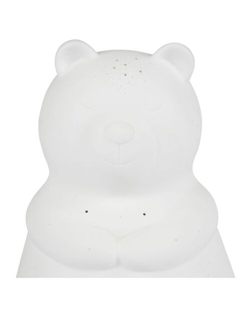 Lampe Led en Porcelaine Ours blanche - 14x15xH.20cm