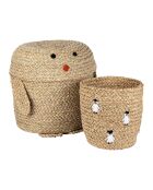 Cestino in alghe marine naturali a forma di pinguino