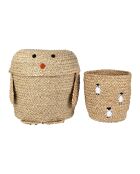 Cestino in alghe marine naturali a forma di pinguino