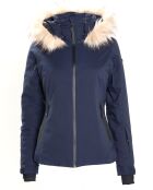 Veste de ski Geod fausse fourrure bleu foncé