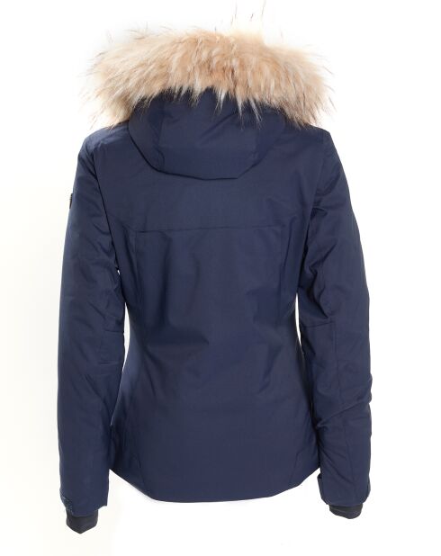 Veste de ski Geod fausse fourrure bleu foncé