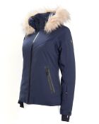 Veste de ski Geod fausse fourrure bleu foncé