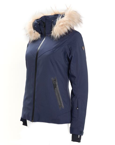 Veste de ski Geod fausse fourrure bleu foncé