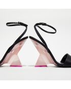 Sandales Cheope noir/rose - Talon 11 cm